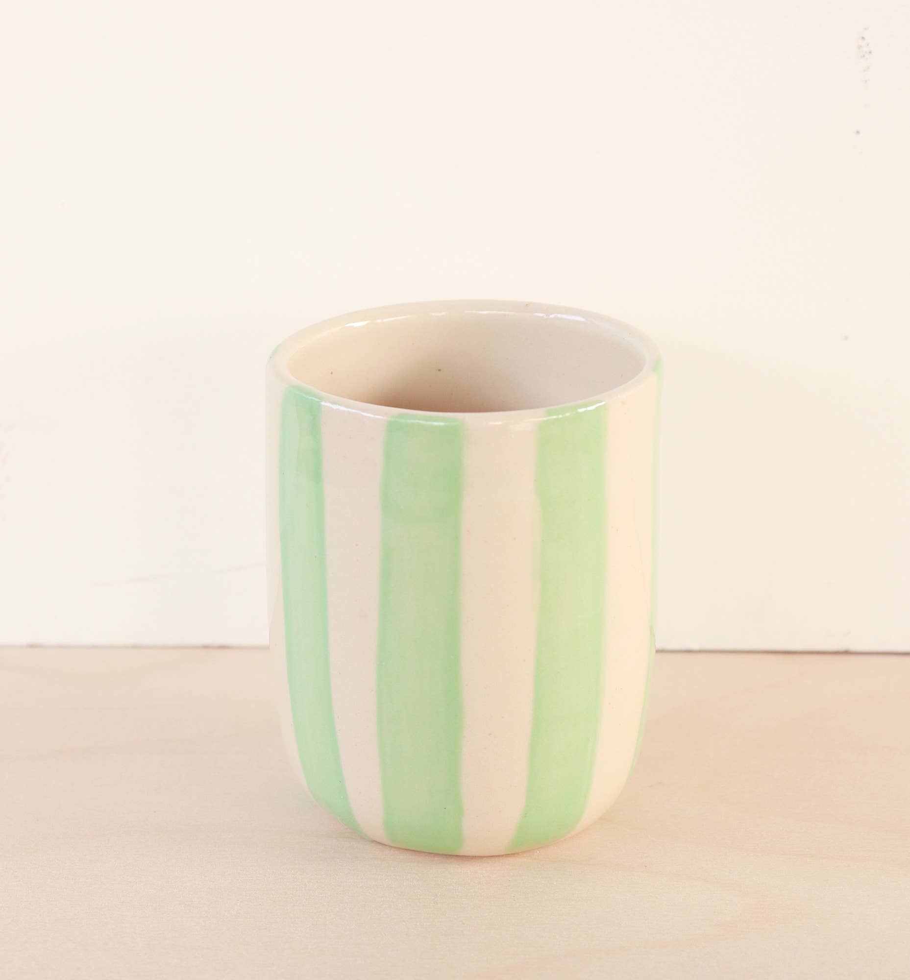 Small Ceramic Striped Tumbler
