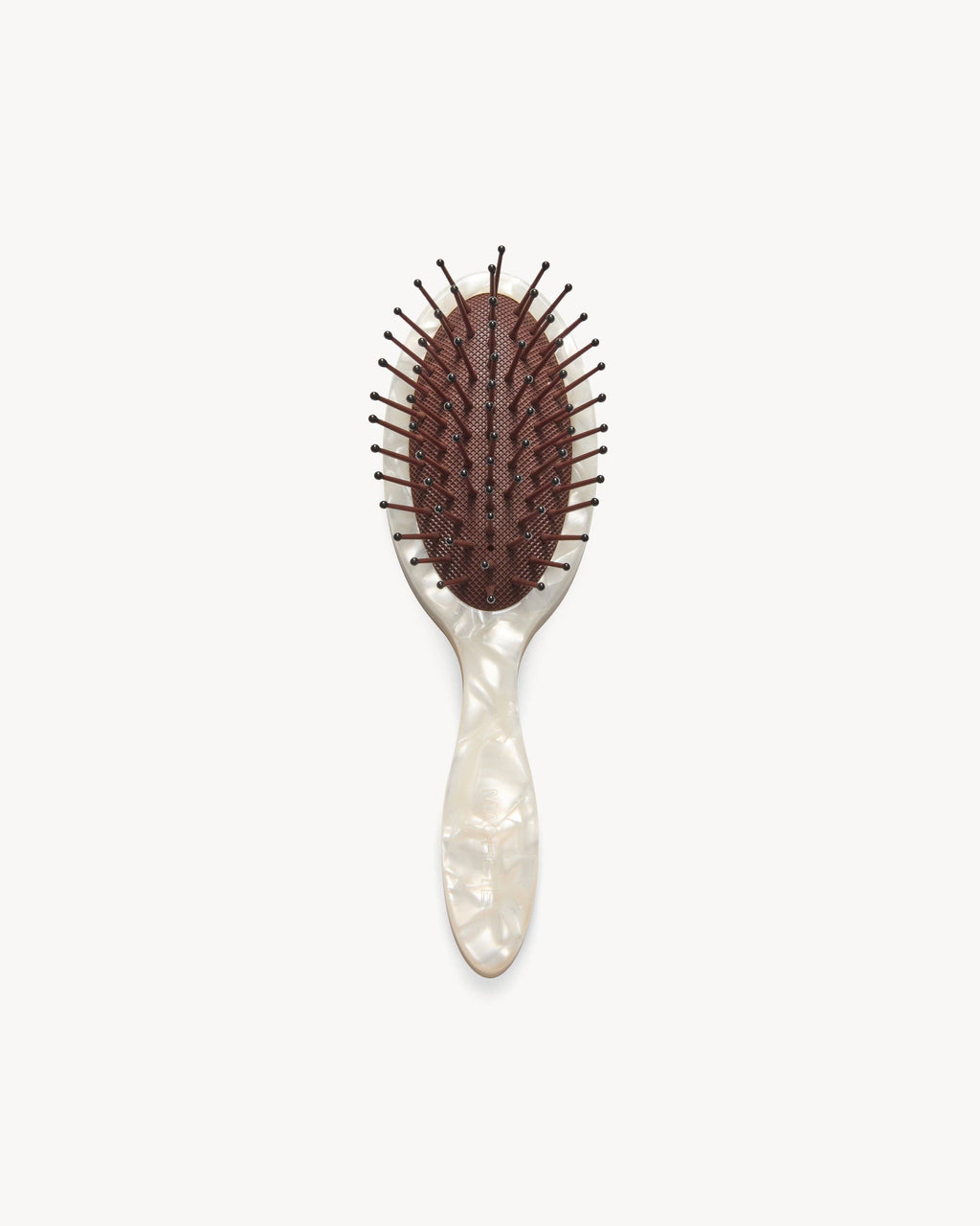 Travel Detangling Hair Brush in White Shell