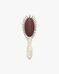 Travel Detangling Hair Brush in White Shell