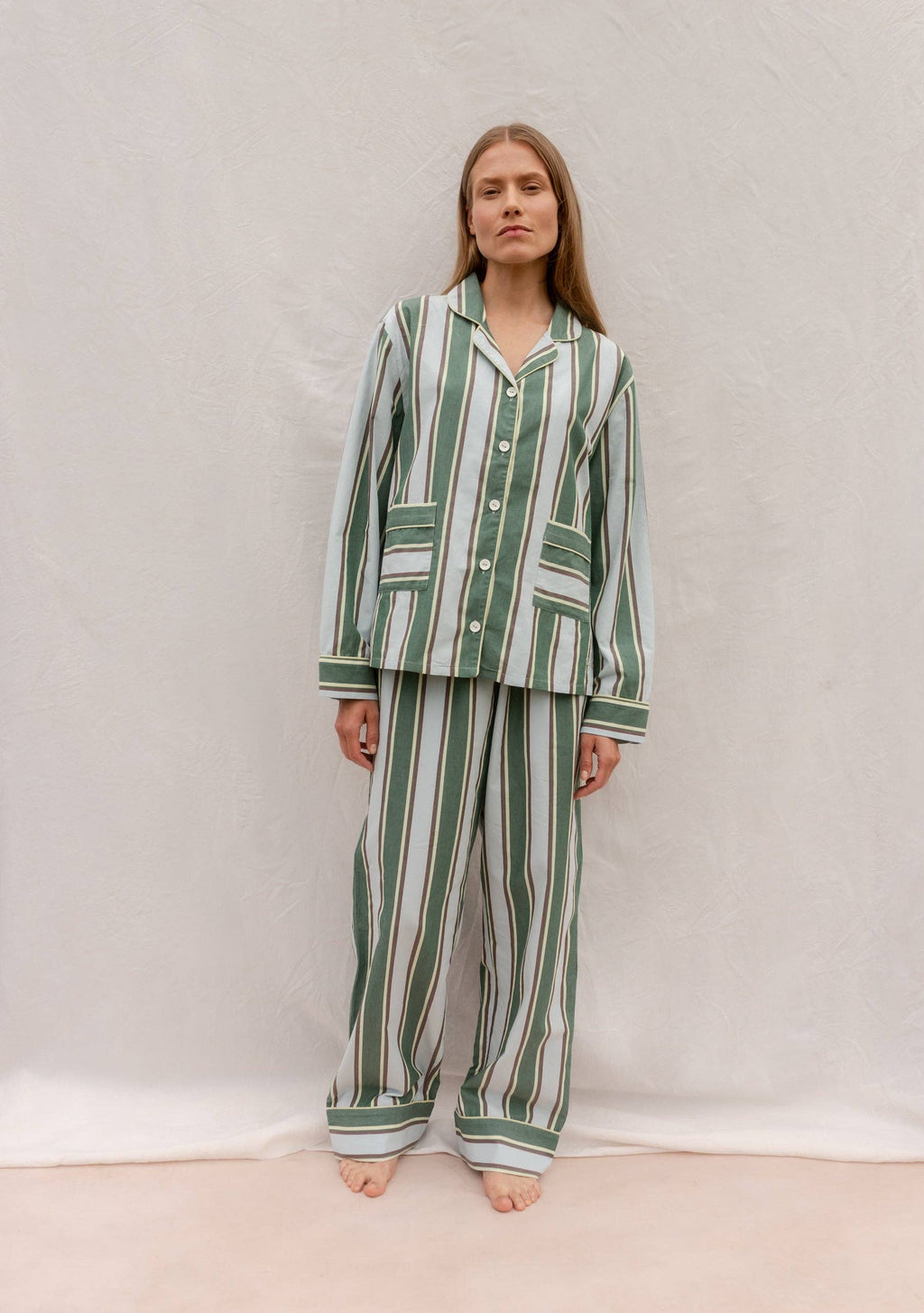 Cotton Pyjamas in Blue Stripe
