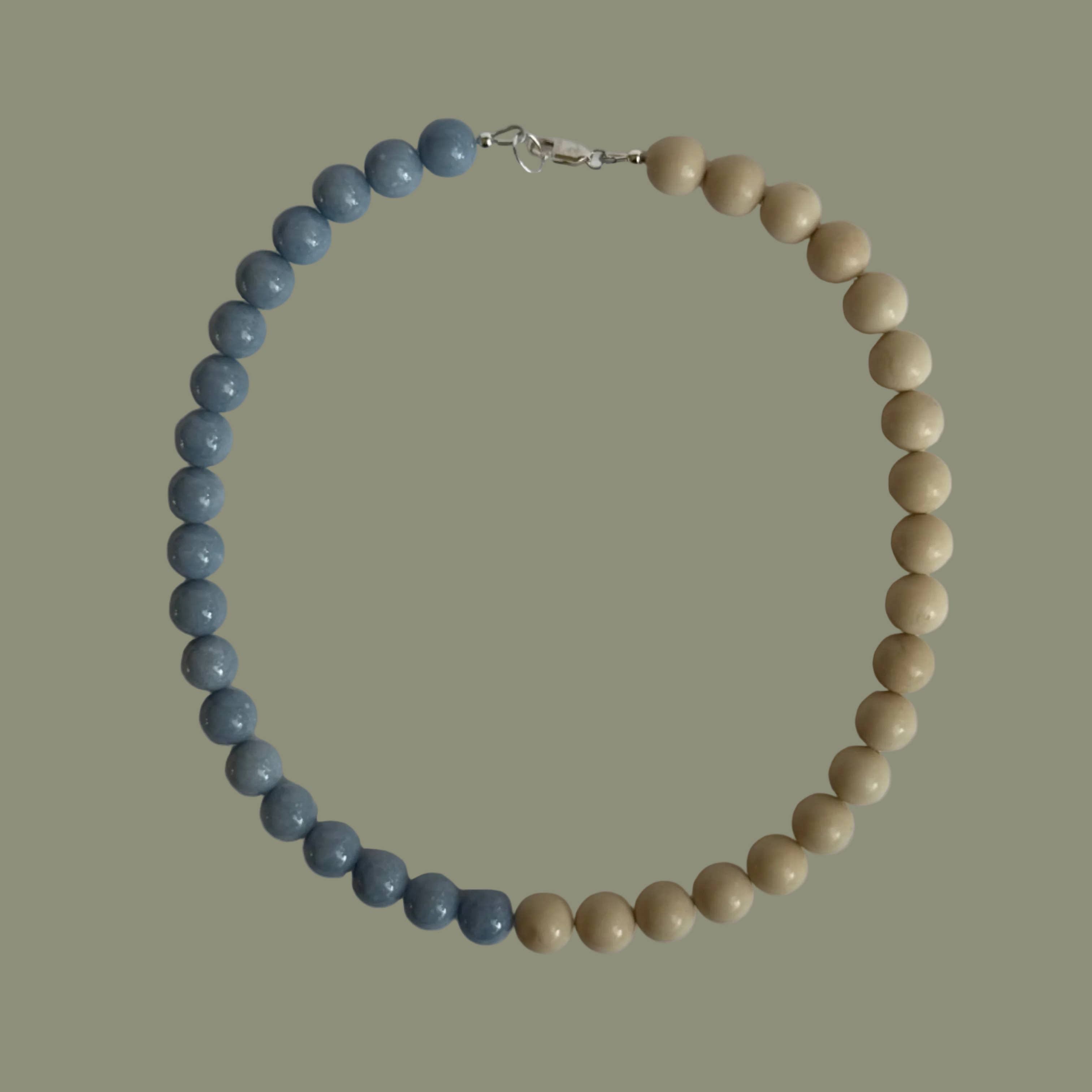 Le Ciel Necklace — Angelite × Fossil Jasper