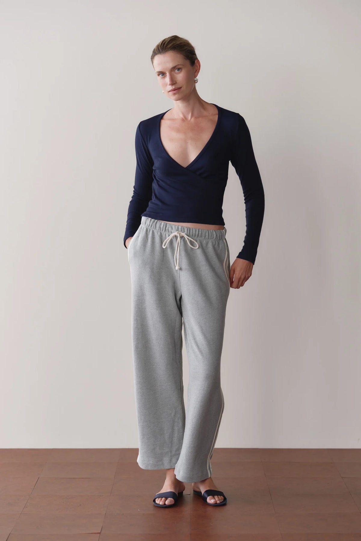 Eco Terry Stripe Crop Pant
