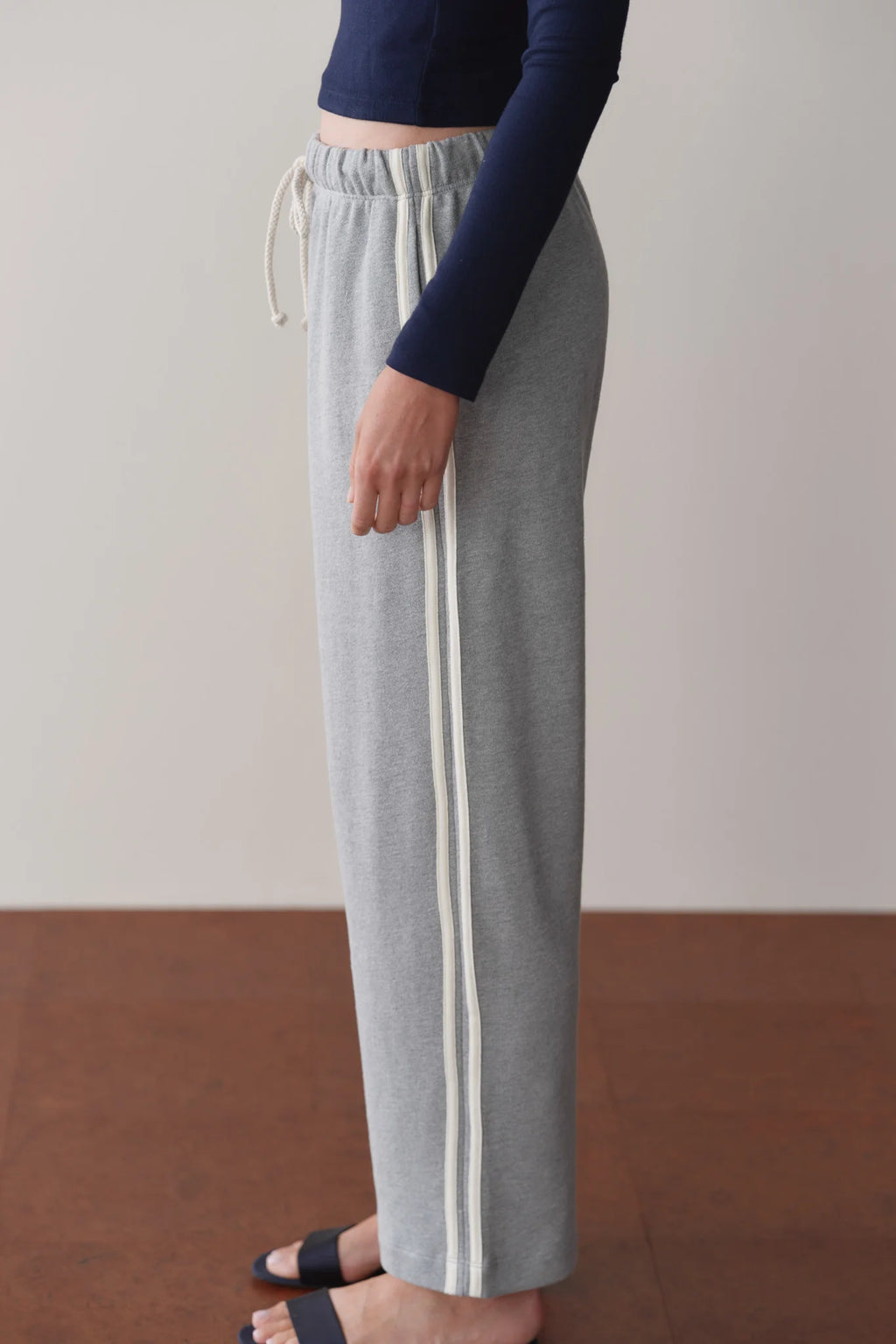 Eco Terry Stripe Crop Pant