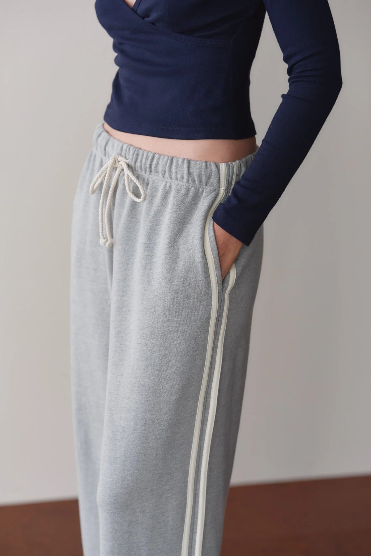 Eco Terry Stripe Crop Pant
