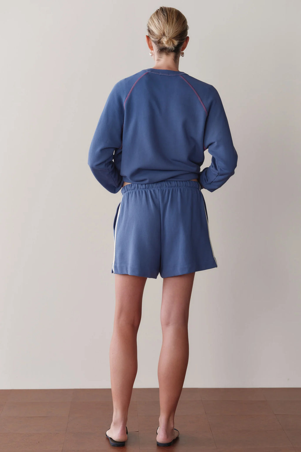 Eco Terry Stripe Short - Lapis