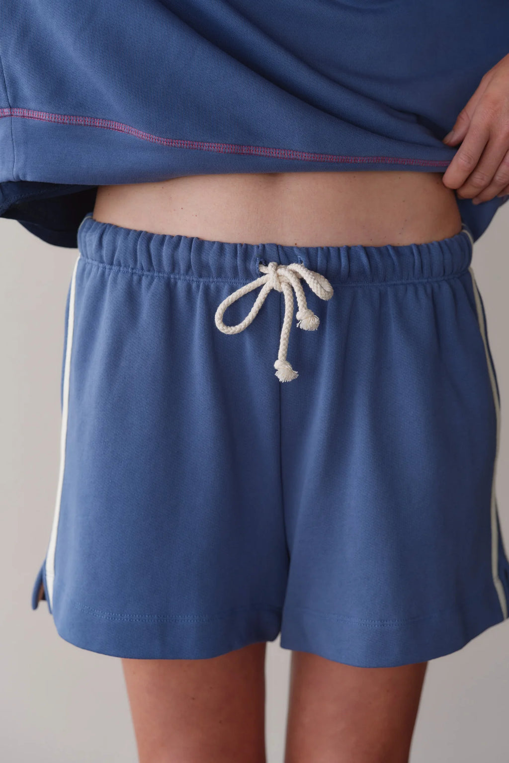 Eco Terry Stripe Short - Lapis